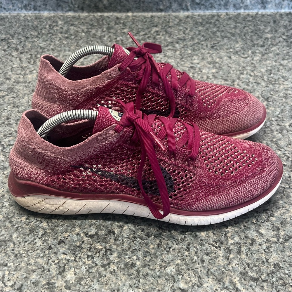 Nike Free RN Flyknit 2018 Running Shoes Raspberry Red | Women's Size 7.5